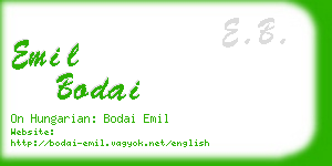 emil bodai business card